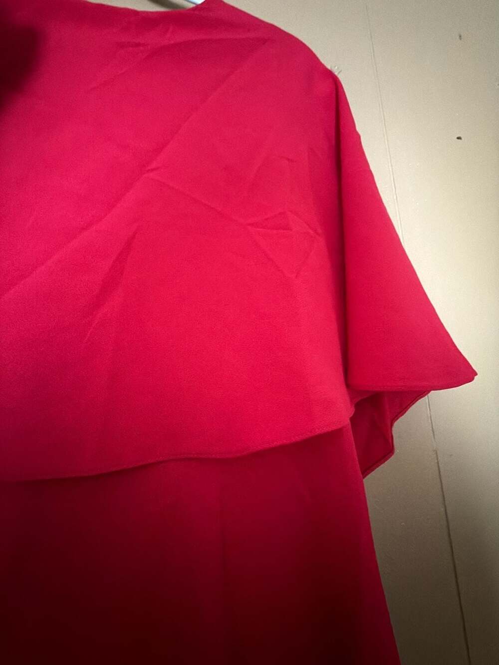 Zara Woman Red Cape Overlay Mini Dress Size S - Picture 2 of 5